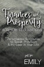 Emily's Finances and Prosperity Scripture Declarations