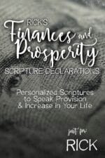 Rick's Finances and Prosperity Scripture Declarations